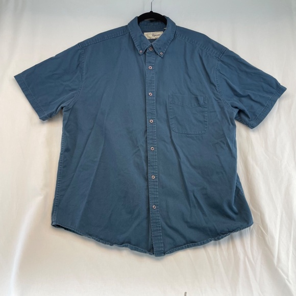 Penmans Short Sleeve Collared Button-Down Shirt Blue Men’s Size XL - Picture 7 of 11